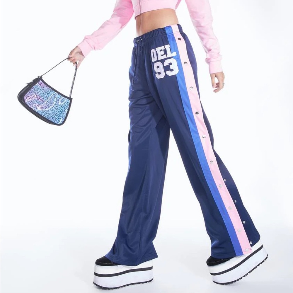 DELIA’S Blue and Pink Tearaway 90s Style Track Pants